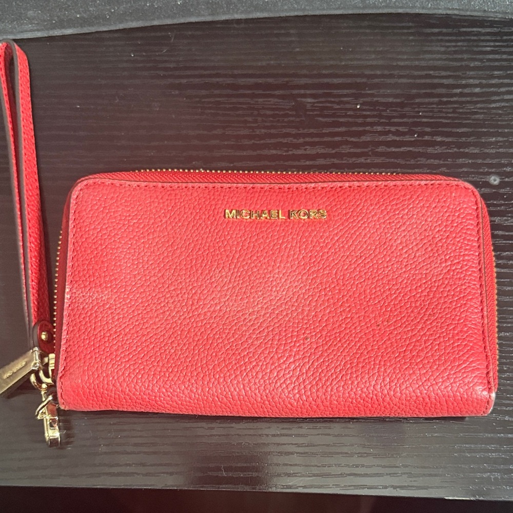 Michael Kors Vibrant Red Leather Wallet